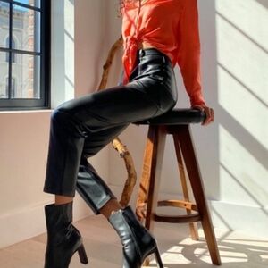 HM Faux Leather High Rise Pants